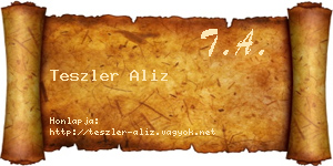 Teszler Aliz névjegykártya